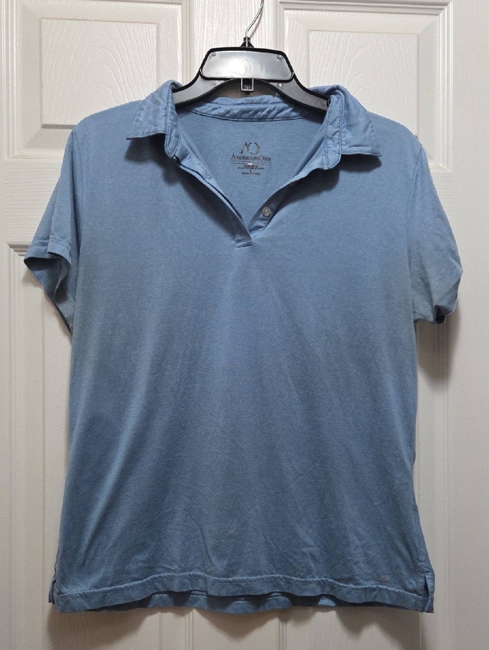 AndersonOrd Golf Polo Light Blue Polo Women's Athleisure Short Sleeve 2 Button